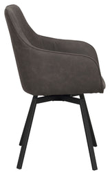 Alison Dining chair with swivel function, Gray microfibre