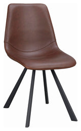 Auburn dining chair, Brown faux leather