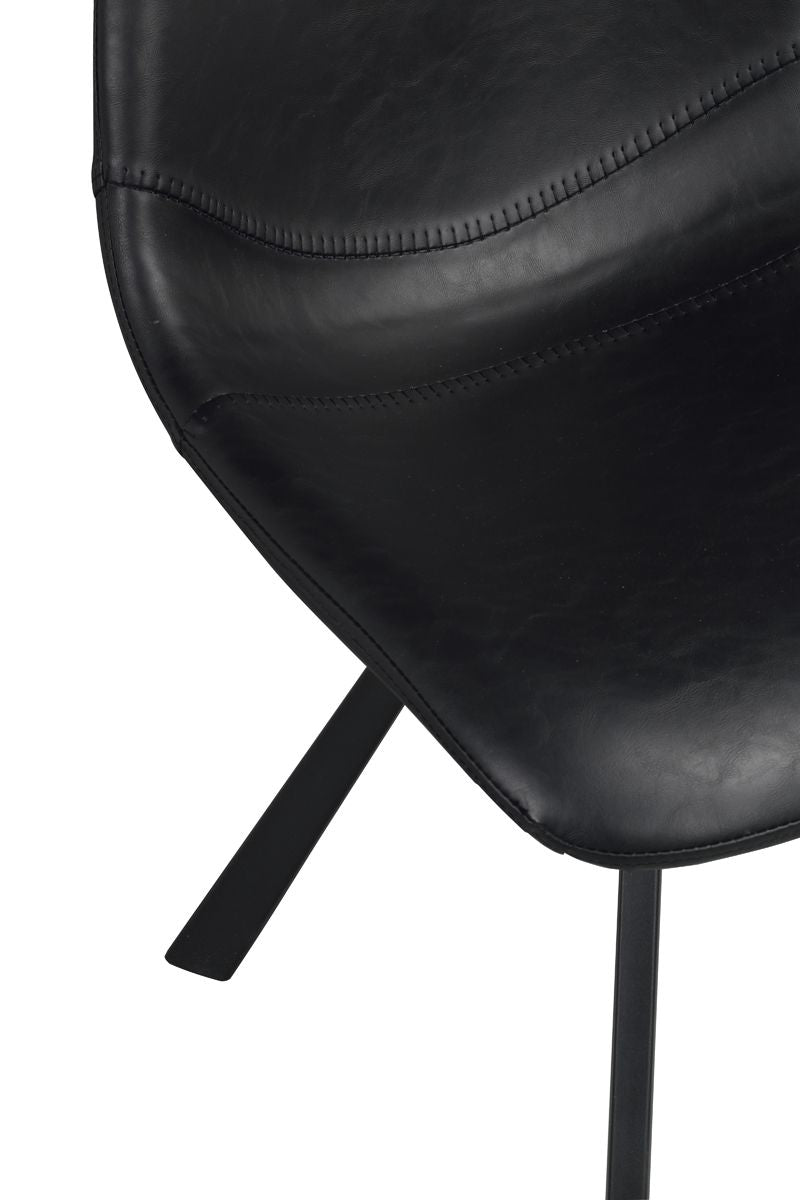 Auburn Dining chair, Black faux leather