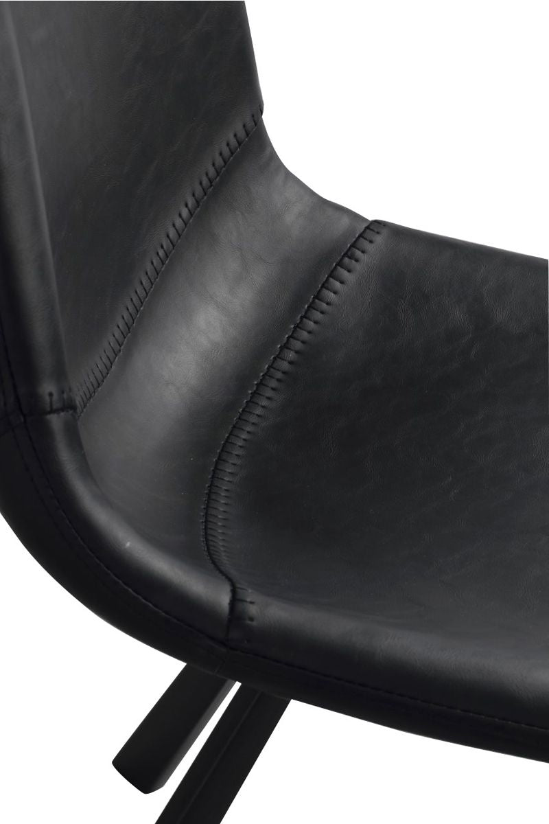 Auburn Dining chair, Black faux leather