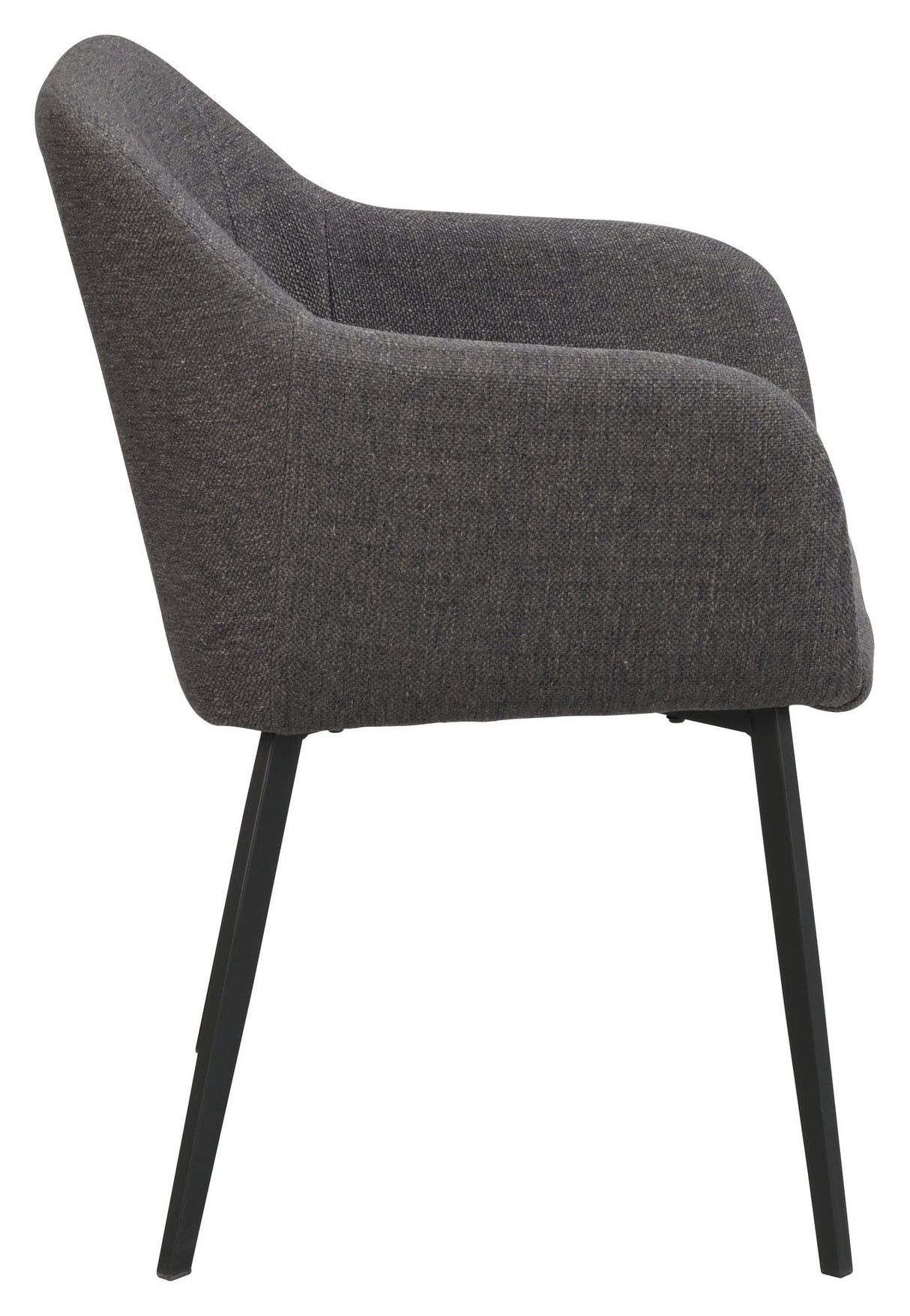 Bolton Dining chair with armrests - Gray Fabric