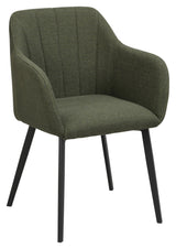 Bolton Dining chair with armrests - Green Fabric