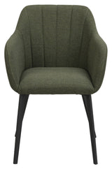 Bolton Dining chair with armrests - Green Fabric