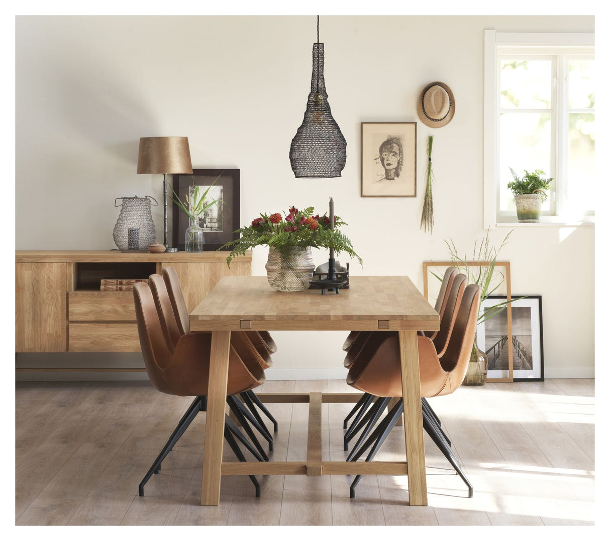 Brooklyn Dining table, brushed lacquered oak, 220x95