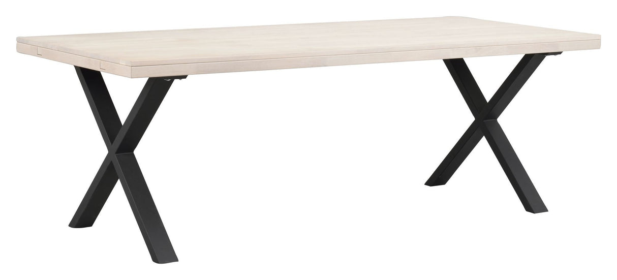 Brooklyn Dining table X-legs, White pigment oak, 220x95