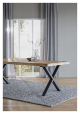 Brooklyn Dining table X-legs, brushed lacquered oak, 220x95