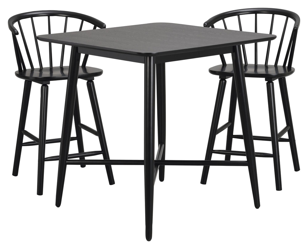 Carmen Bar stool, Rubber wood, Black lacquered