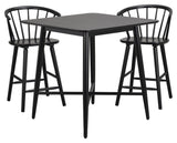 Carmen Bar stool, Rubber wood, Black lacquered