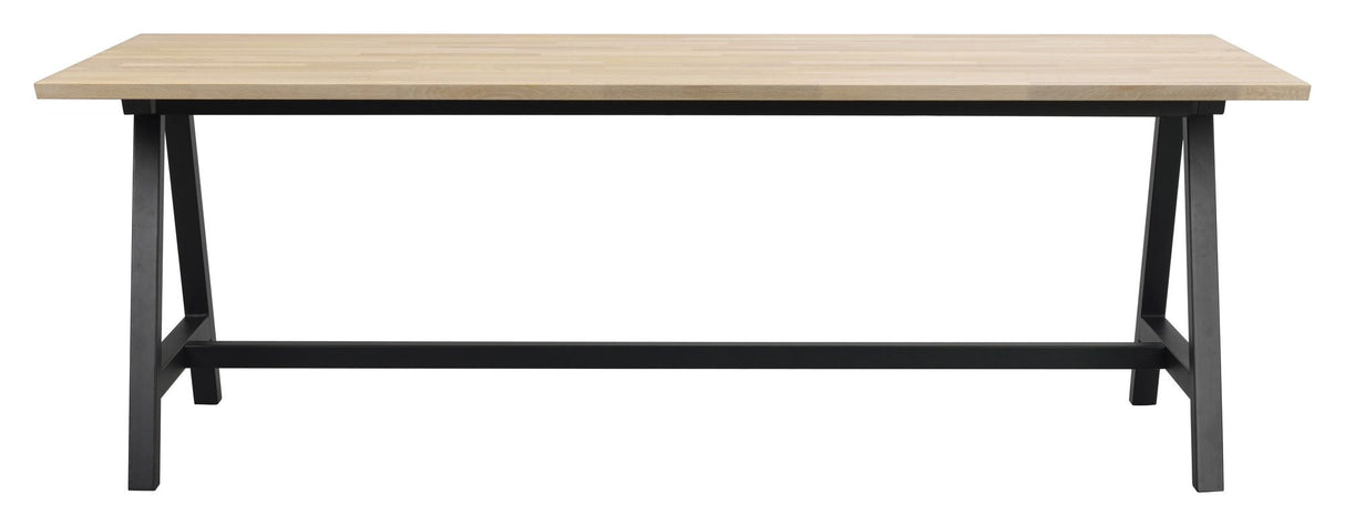 Carradale Dining Table, 220, White Pigmented Oak/A-Leg