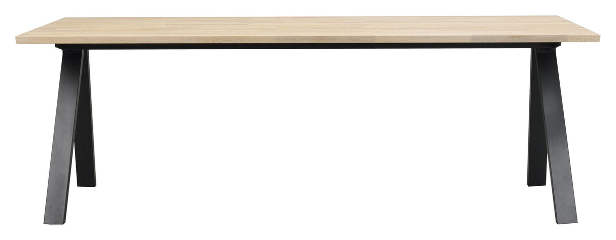 Carradale Dining Table, 220, White Pigmented Oak/V-Legs