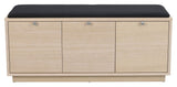 Confetti Bench, white washed oak 3 drawers, black cushion