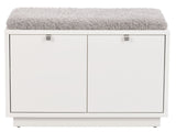 Confetti bench w/2 drawers White, Gray cushion