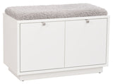 Confetti bench w/2 drawers White, Gray cushion