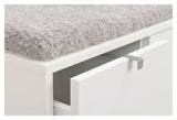 Confetti bench w/2 drawers White, Gray cushion