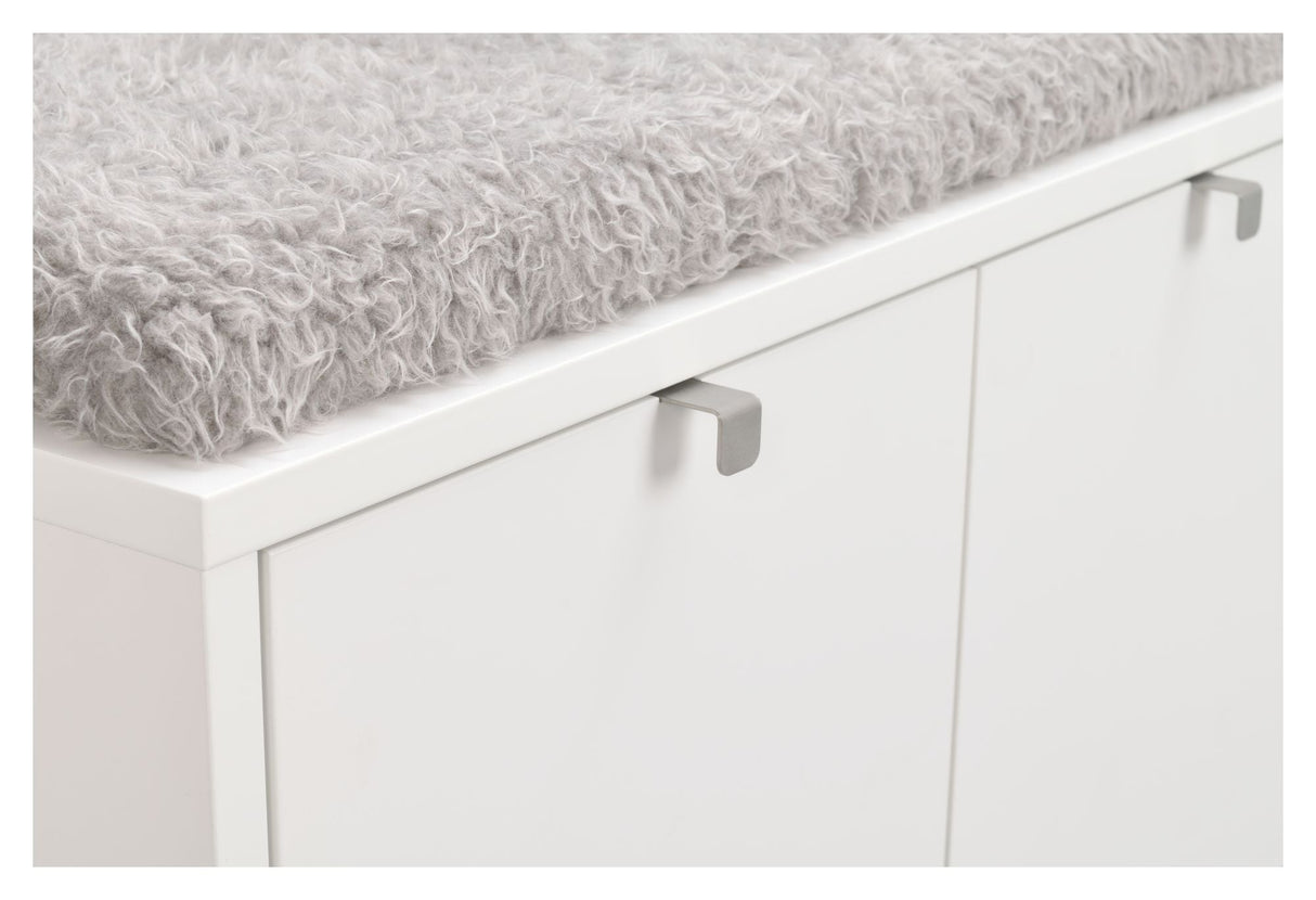 Confetti bench w/2 drawers White, Gray cushion