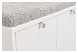 Confetti bench w/2 drawers White, Gray cushion