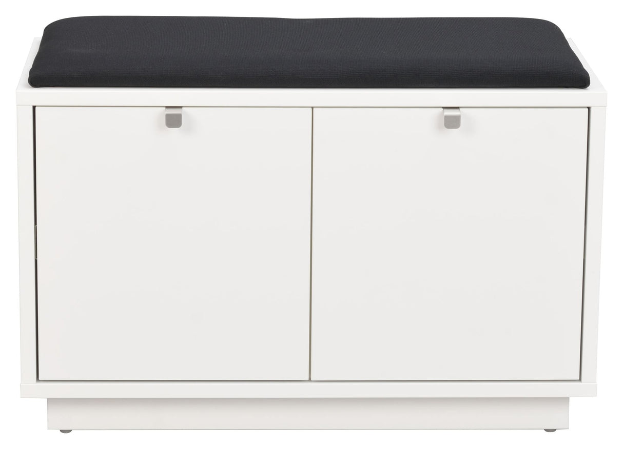 Confetti bench w/2 drawers White, Black cushion