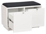 Confetti bench w/2 drawers White, Black cushion