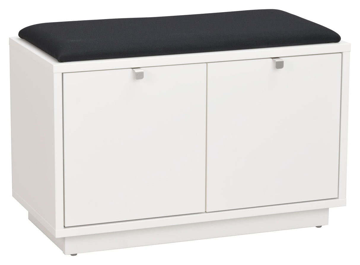 Confetti bench w/2 drawers White, Black cushion