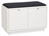 Confetti bench w/2 drawers White, Black cushion