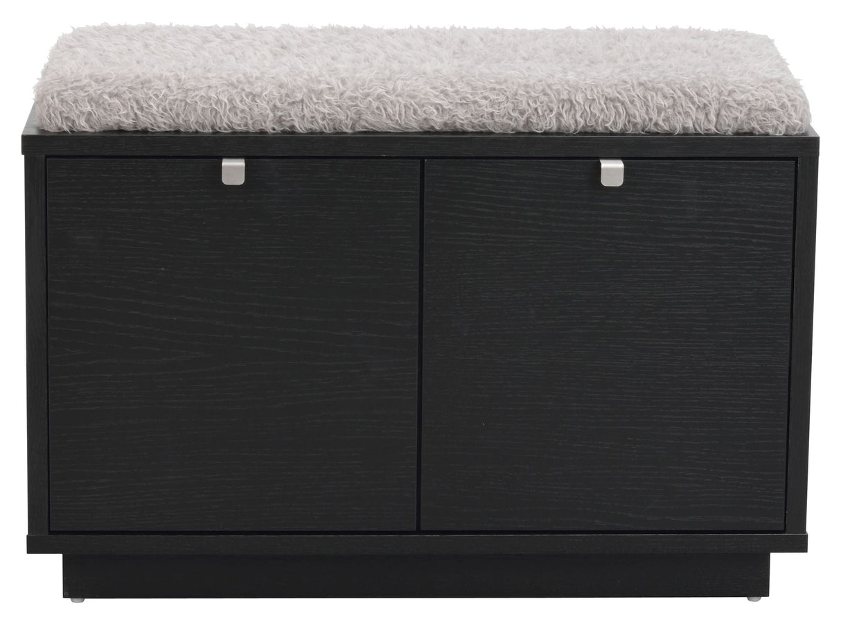 Confetti bench w/2 drawers Black, Gray cushion