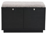 Confetti bench w/2 drawers Black, Gray cushion