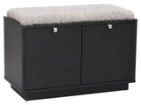 Confetti bench w/2 drawers Black, Gray cushion