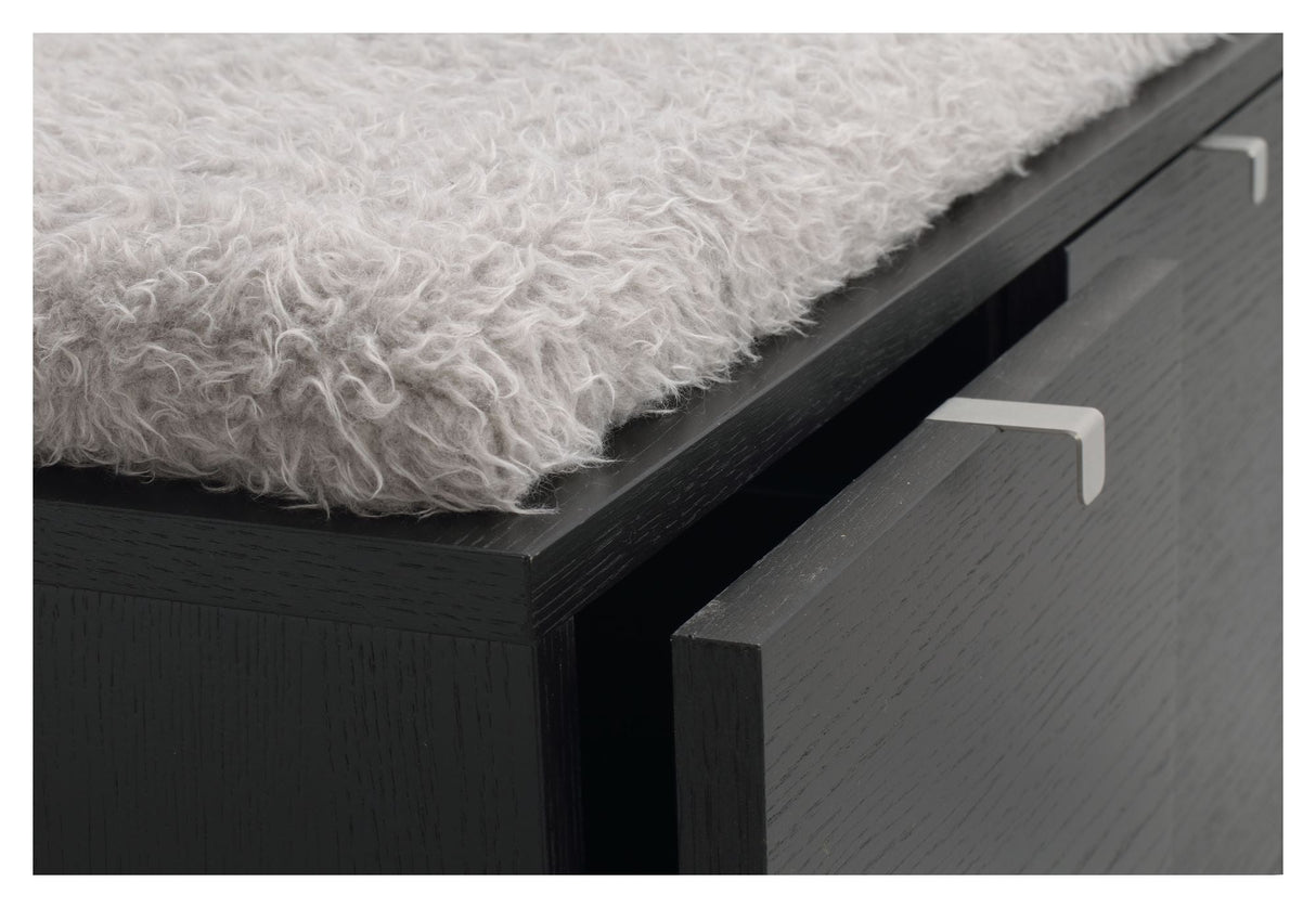 Confetti bench w/2 drawers Black, Gray cushion