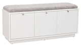 Confetti bench w/3 drawers White, Gray cushion