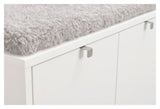 Confetti bench w/3 drawers White, Gray cushion