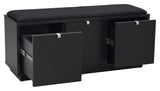 Confetti bench w/3 drawers Black, Black cushion