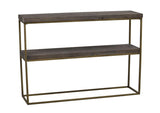 Dalton Console table in dark stained solid pine, brass legs