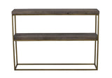 Dalton Console table in dark stained solid pine, brass legs