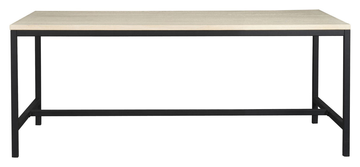 Everett Dining Table - White Pig. Oak/Black, 180x100