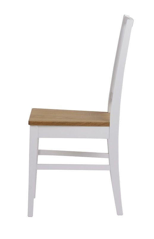 Filippa Dining Chair - White, Oak Seat