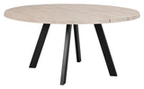 Fred Dining table - White Pig. Oak/Black, Ø160