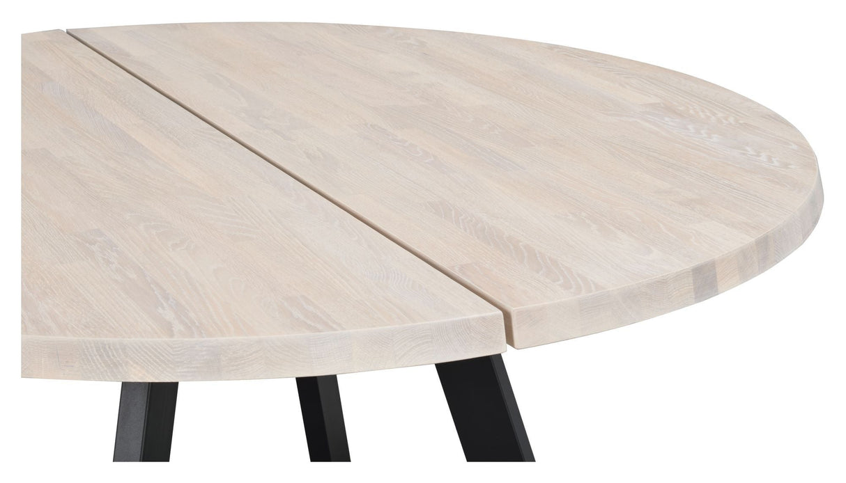 Fred Dining table - White Pig. Oak/Black, Ø160