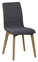 Gracy Dining chair, Gray fabric, matte oak legs