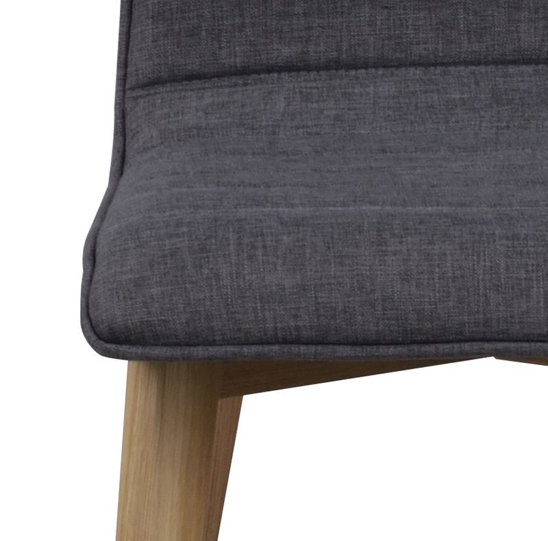 Gracy Dining chair, Gray fabric, matte oak legs