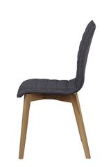 Gracy Dining chair, Gray fabric, matte oak legs