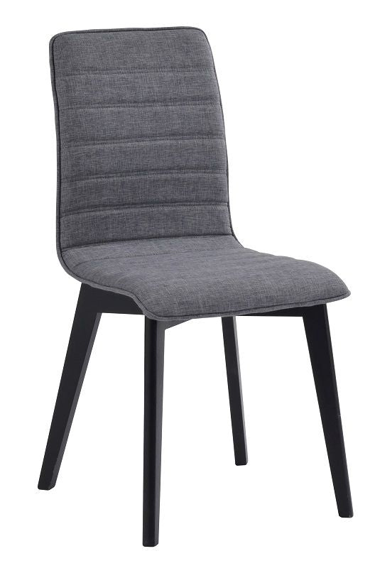 Gracy Dining chair, Gray fabric, black oak legs