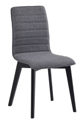 Gracy Dining chair, Gray fabric, black oak legs