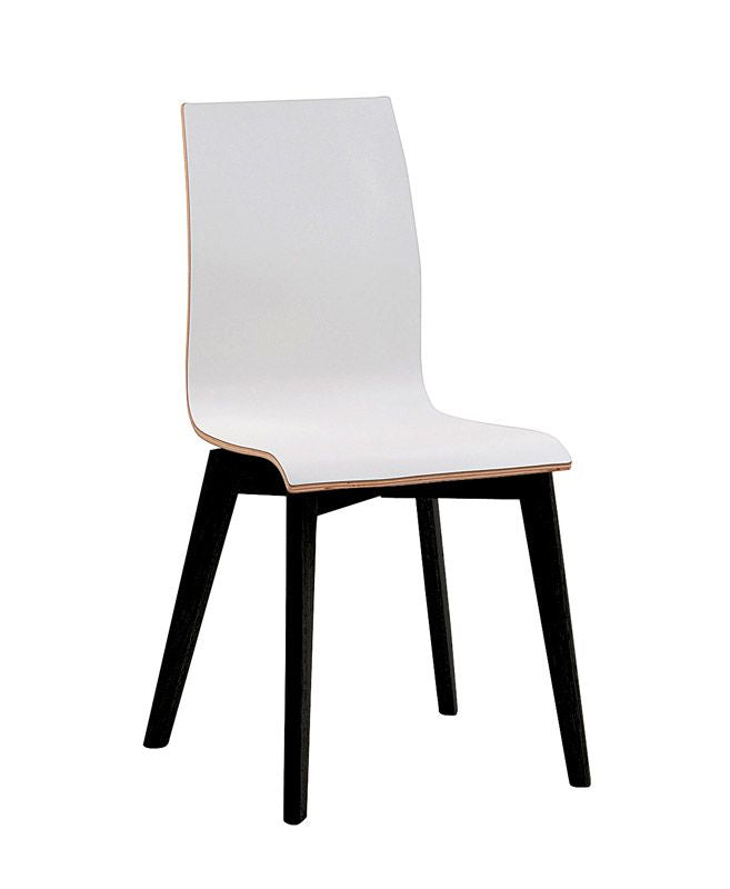 Gracy Dining chair, White laminated plywood, black