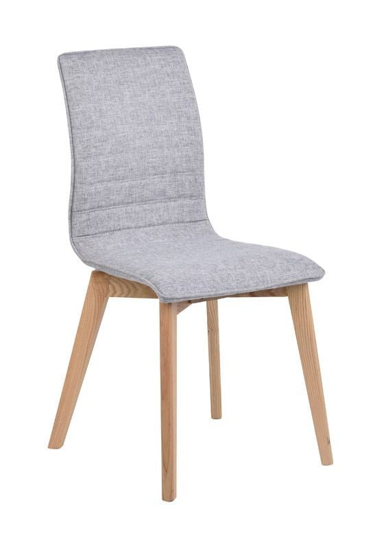 Gracy Dining chair, light gray, matte oak legs