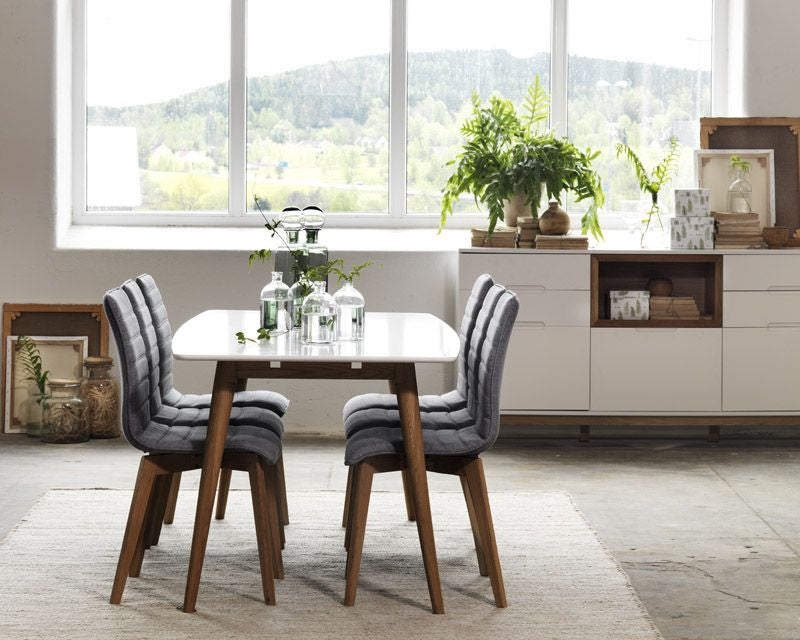 Gracy Dining chair, light gray, matte oak legs