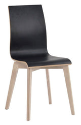 Gracy Dining chair, Black, legs in laundered oak