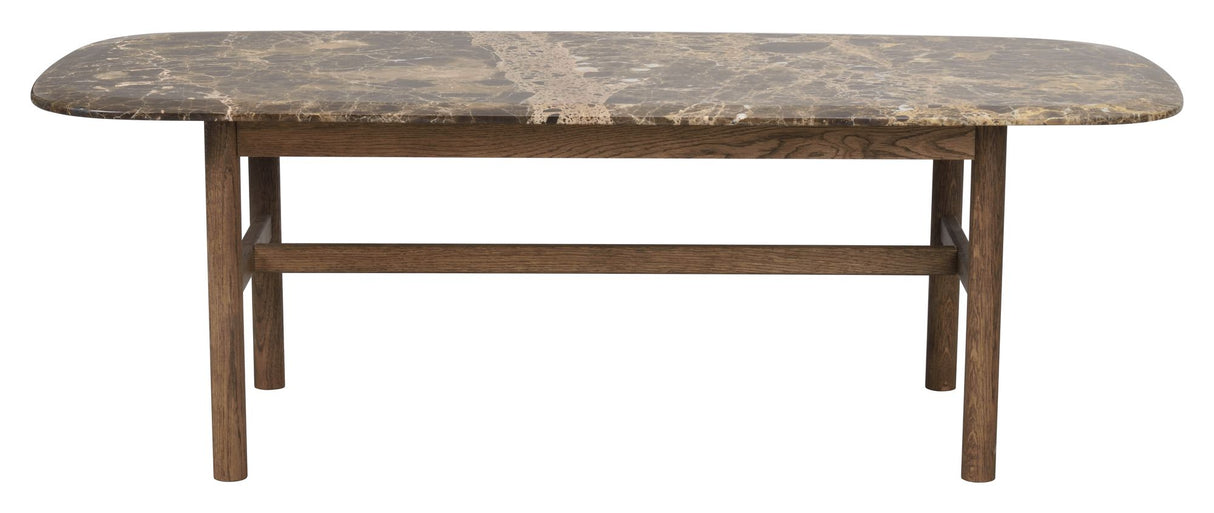 Hammond Coffee Table, 135x62, Brown oak/brown marble