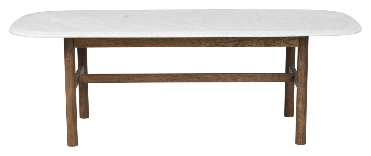 Hammond Coffee table, 135x62, Brown oak/white marble