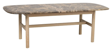 Hammond Coffee table, 135x62, White pigmented oak/brown marble