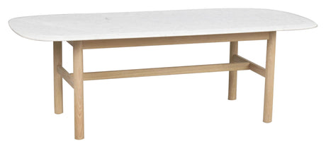 Hammond Coffee table, 135x62, White pigmented oak/white marble